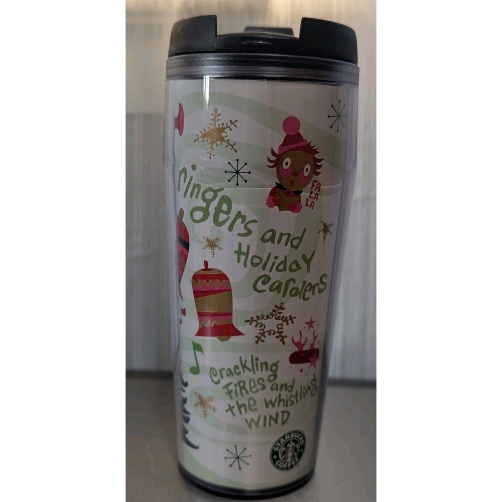 Starbucks 2006 Christmas Thermal Travel Tumbler, Bells Holiday Cup 16oz 2004